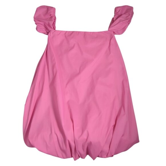 Staud Off the Shoulder Nylon Dress in Bubble Gum Bright Pink SZ 6 - Picture 11 of 11